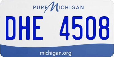 MI license plate DHE4508