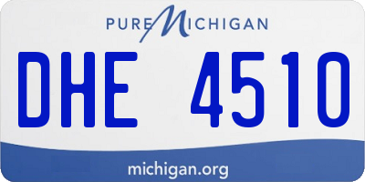 MI license plate DHE4510