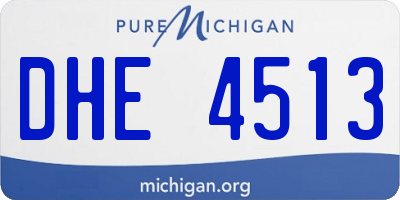MI license plate DHE4513