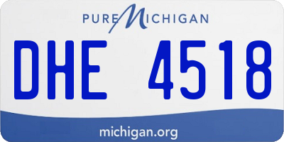 MI license plate DHE4518
