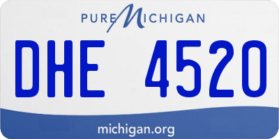 MI license plate DHE4520