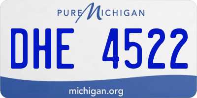 MI license plate DHE4522