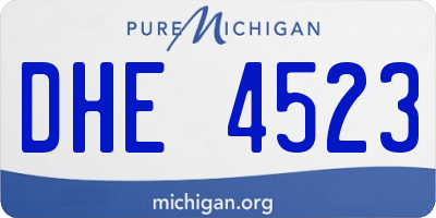 MI license plate DHE4523