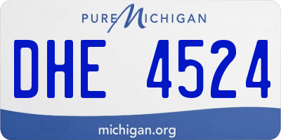 MI license plate DHE4524