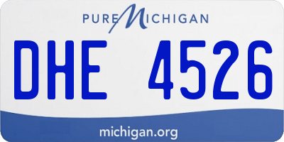 MI license plate DHE4526