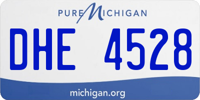 MI license plate DHE4528