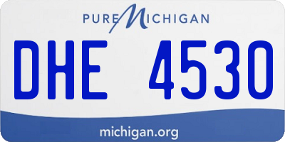 MI license plate DHE4530