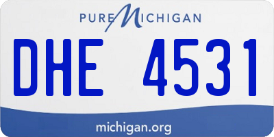 MI license plate DHE4531