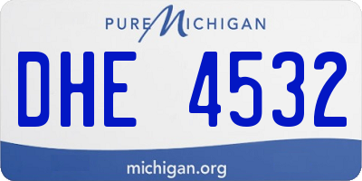 MI license plate DHE4532