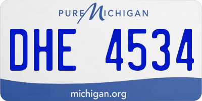 MI license plate DHE4534