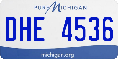 MI license plate DHE4536