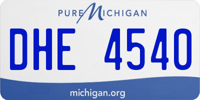 MI license plate DHE4540
