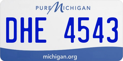 MI license plate DHE4543