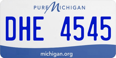 MI license plate DHE4545