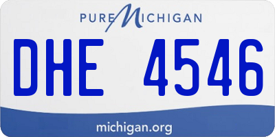 MI license plate DHE4546