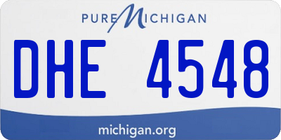 MI license plate DHE4548