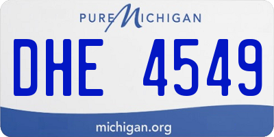 MI license plate DHE4549