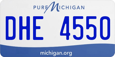 MI license plate DHE4550