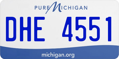 MI license plate DHE4551