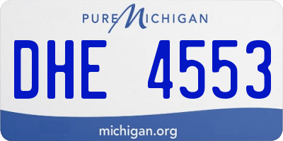 MI license plate DHE4553