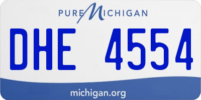 MI license plate DHE4554