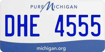 MI license plate DHE4555