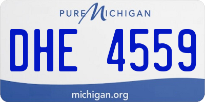 MI license plate DHE4559