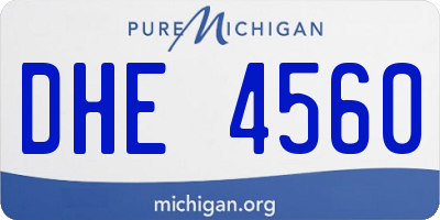 MI license plate DHE4560