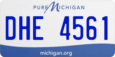 MI license plate DHE4561