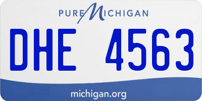 MI license plate DHE4563