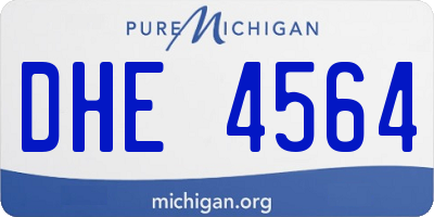MI license plate DHE4564