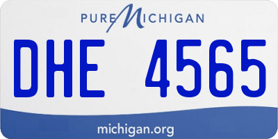 MI license plate DHE4565