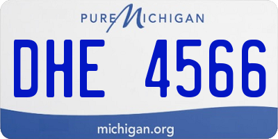 MI license plate DHE4566