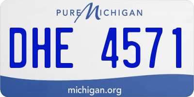 MI license plate DHE4571