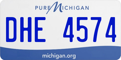 MI license plate DHE4574
