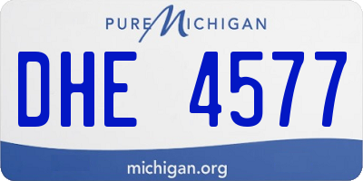 MI license plate DHE4577