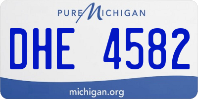 MI license plate DHE4582