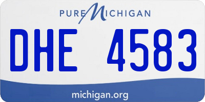 MI license plate DHE4583