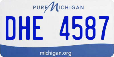 MI license plate DHE4587