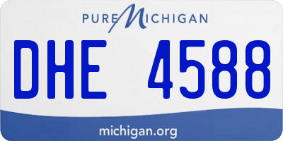 MI license plate DHE4588