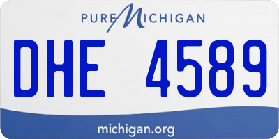 MI license plate DHE4589