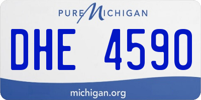 MI license plate DHE4590