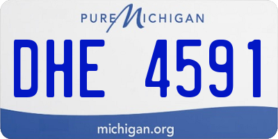 MI license plate DHE4591