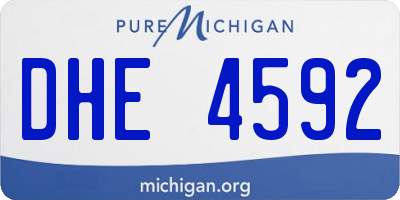 MI license plate DHE4592