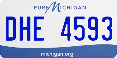 MI license plate DHE4593