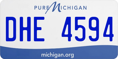 MI license plate DHE4594