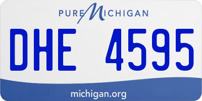 MI license plate DHE4595