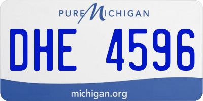 MI license plate DHE4596