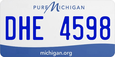 MI license plate DHE4598