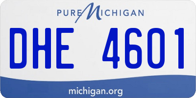 MI license plate DHE4601